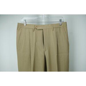 Rota Solid Light Brown Khaki 100% Wool Mens Dress Pants Sz 48 BRAND NEW